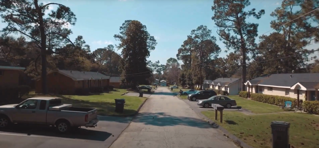 street walkthrough of the mill gardens apartments