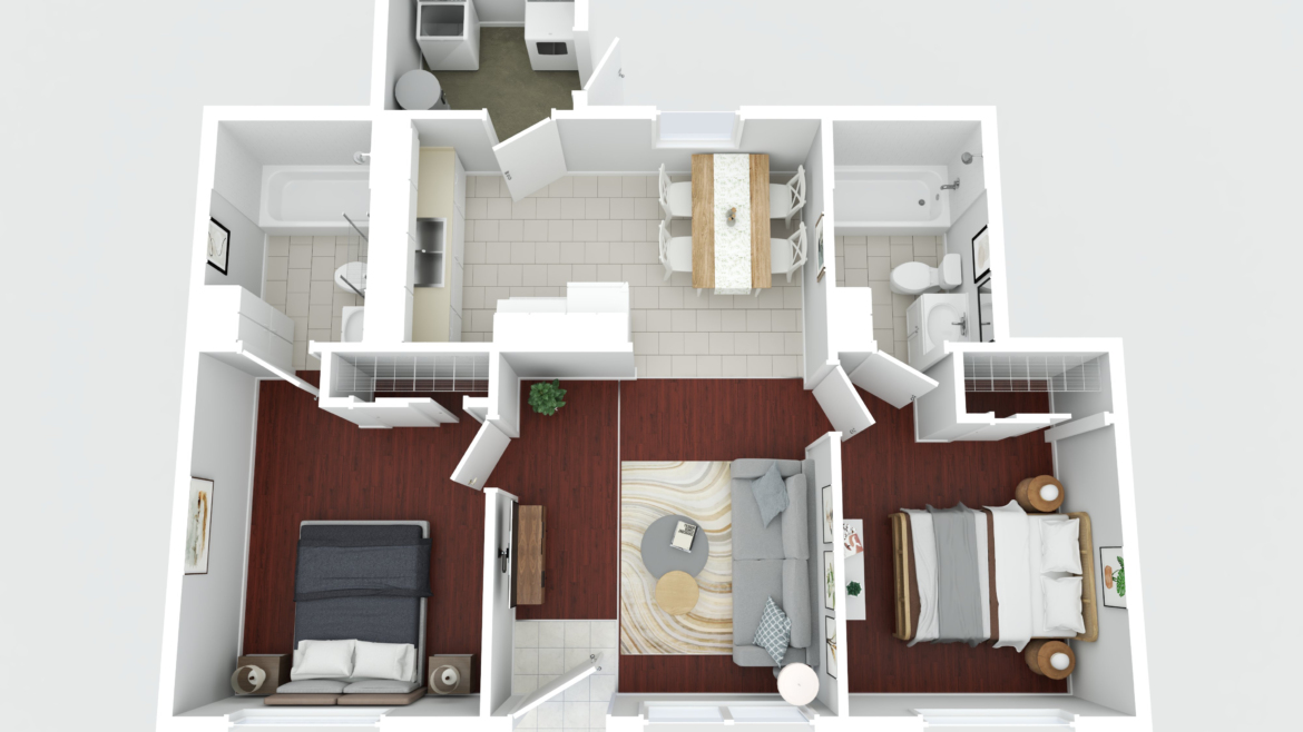 Two Bed/Two Bath Units